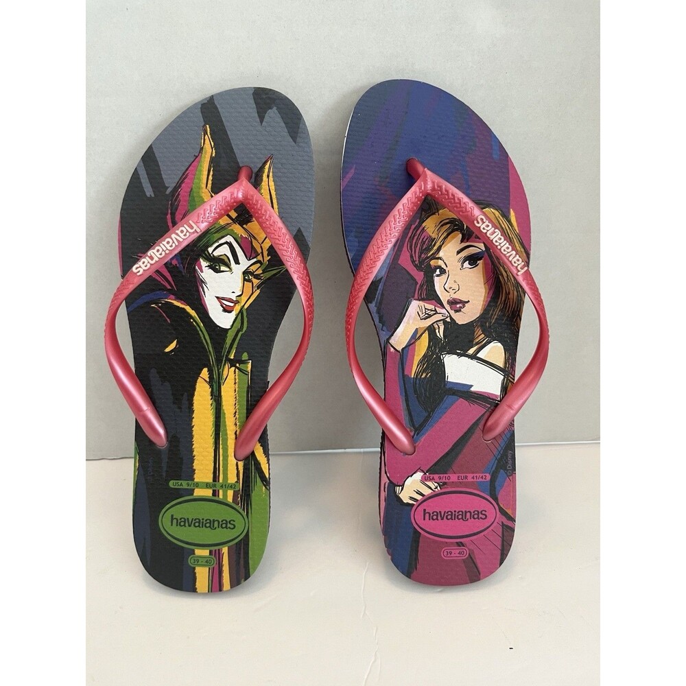Havaianas Disney Sleeping Beauty Aurora Maleficent Flip Flops US 9/10 EU41/42